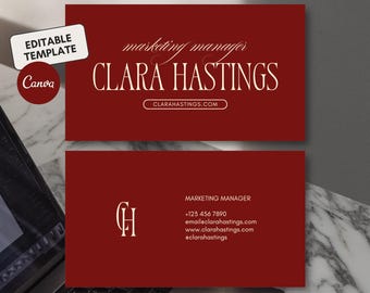 Elegant Business Card Template | Customizable Canva Design (Instant Download)