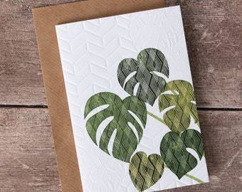 Cheese Plant Card Hand Embossed Birthday Thank You Greeting Card