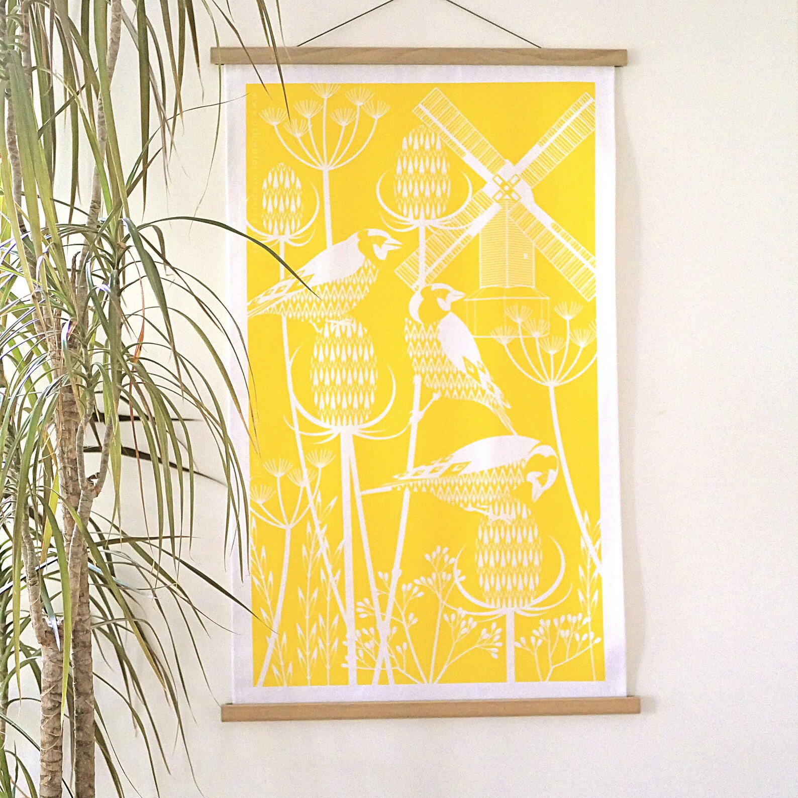 2 X Screen Printed Tea Towel Wall Art Hanger Offer Etsy