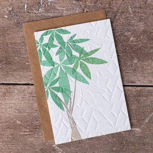 Argent, plante, carte, relief main, anniversaire, merci, carte de voeux