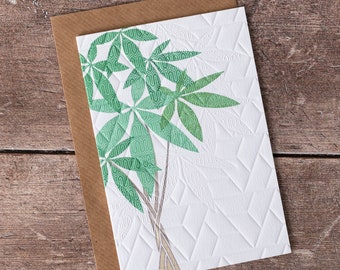 Money Plant Card Hand Embossed Birthday Thank You Greeting Card