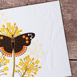 Butterfly Greeting Card Hand Embossed Single Birthday Thank You Card image 2