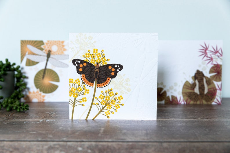 Butterfly Greeting Card Hand Embossed Single Birthday Thank You Card image 7