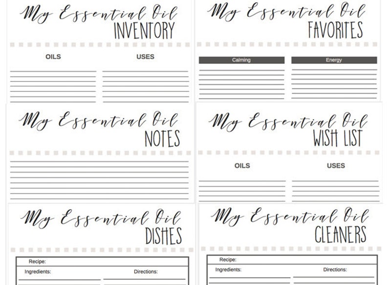 Essential Oil Printable Planner - My Essential Oil Planner - Printable ...