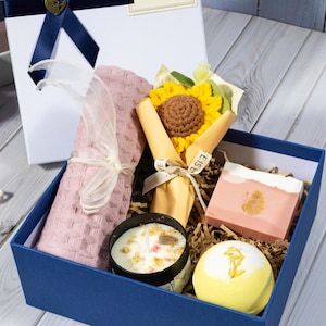 Sunflower Gift Set for Women, Get Well Soon, Birthday Gift, Self-Care, Thinking of You, Recovery Care Box, Spa Gift Set, Encouragement Gift