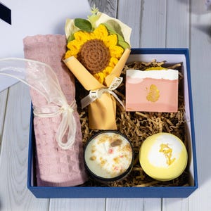 Premium Zodiac Spa Collection,Sunflower Gift Set for Women, Birthday Gift, Self-Care, Thinking of You, Recovery Care Box, Spa Gift Set