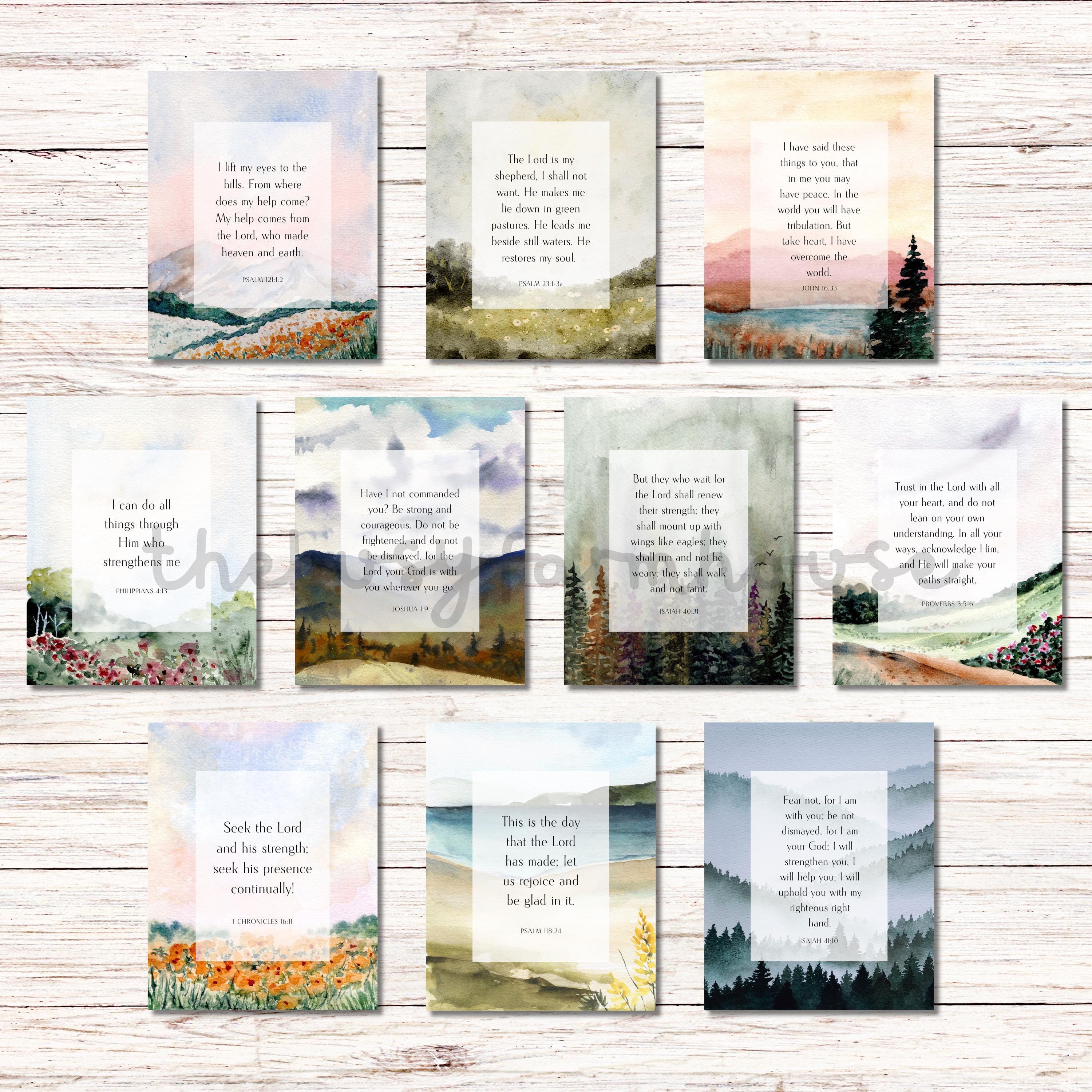 Scripture Card Set Encouraging Scripture Cards (set of 10) - Printable - Etsy