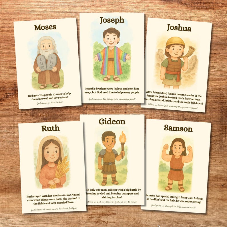 Old Testament Character Cards (Set of 20) - Printable image 4