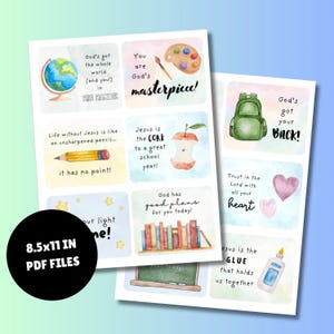 Puede incluir: Un conjunto de archivos PDF imprimibles de 8,5 x 11 pulgadas con citas inspiradoras para estudiantes. Las citas están ilustradas con imágenes de acuarela de un globo terráqueo, una paleta de pintura, una manzana, una mochila, un corazón, libros y pegamento.