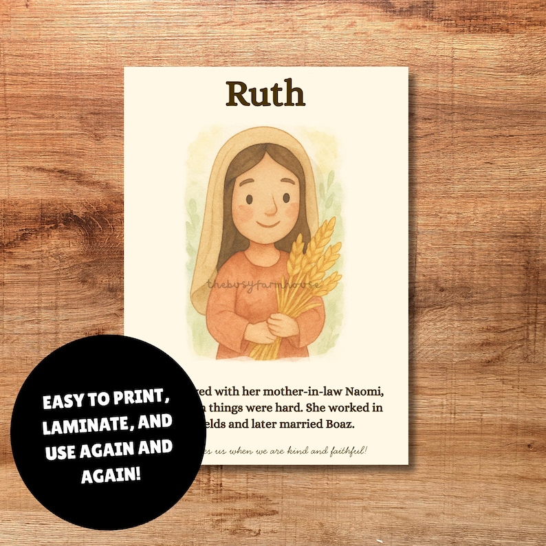 Old Testament Character Cards (Set of 20) - Printable image 8
