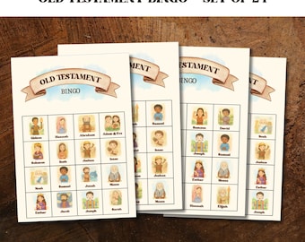 Old Testament Character BINGO (Set of 24) - Printable | Bible Hero Cards | Christian Bingo Game | Faith Based Digital Download