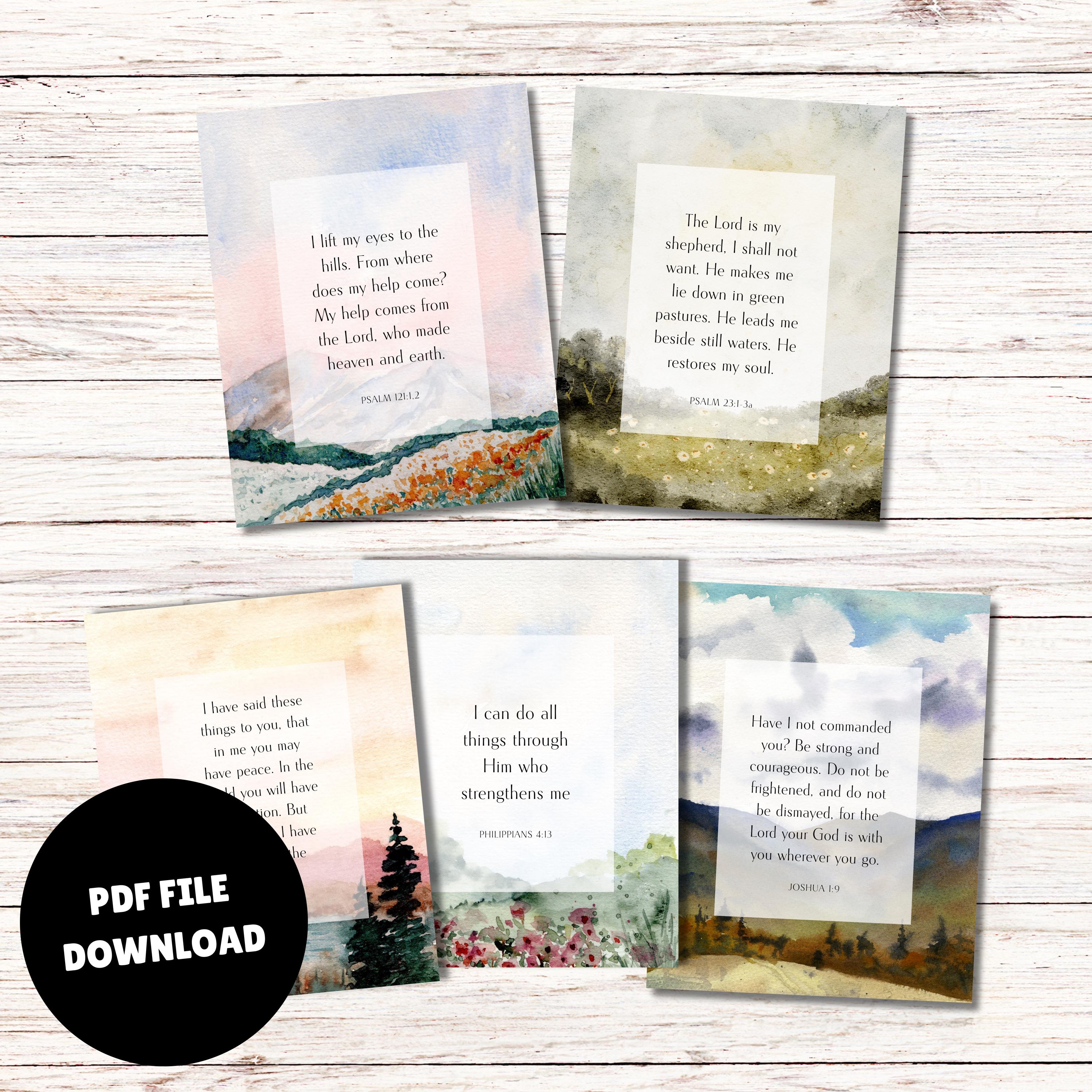 Scripture Card Set Encouraging Scripture Cards (set of 10) - Printable - Etsy Canada