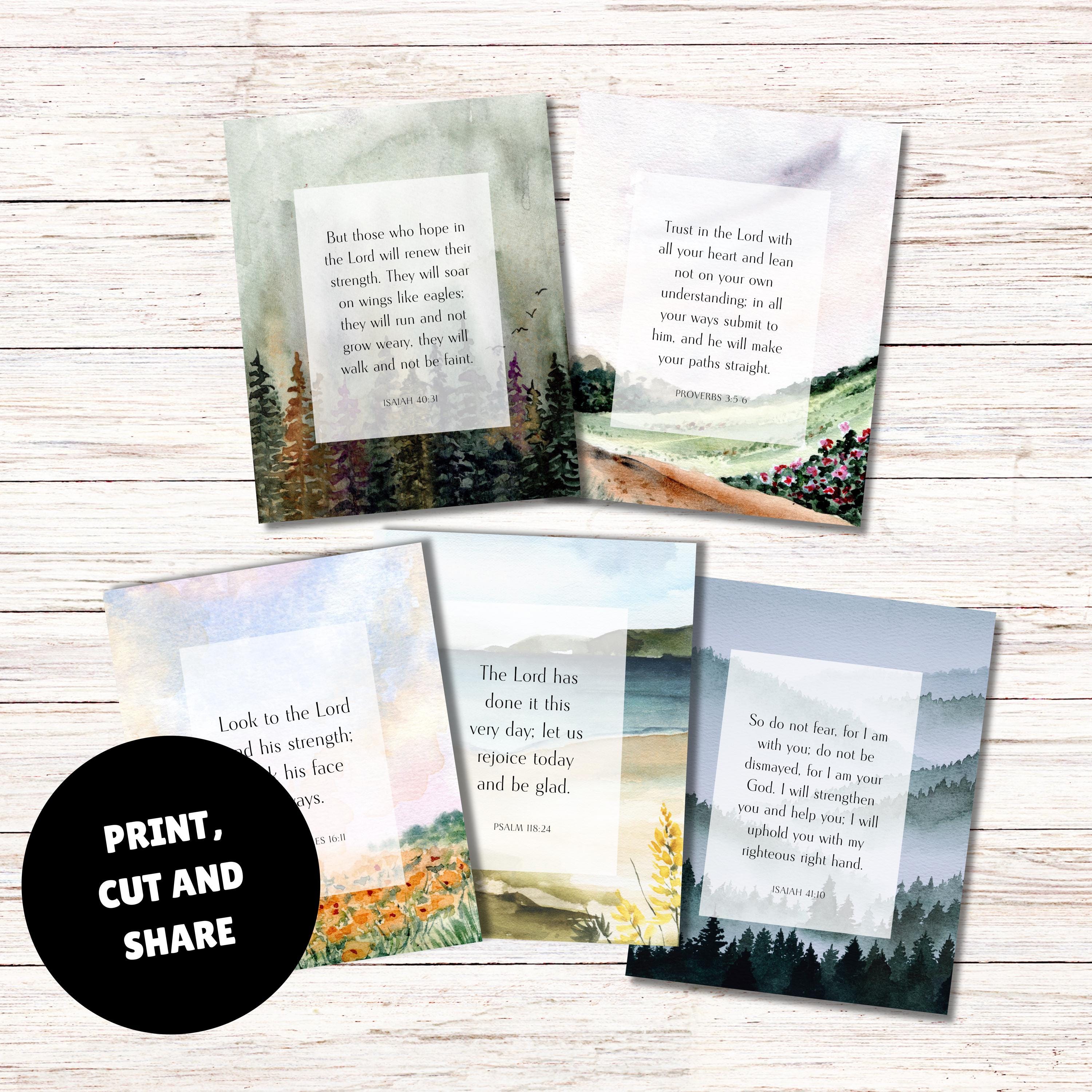 Scripture Card Set Encouraging Scripture Cards (set of 10) - Printable - Etsy