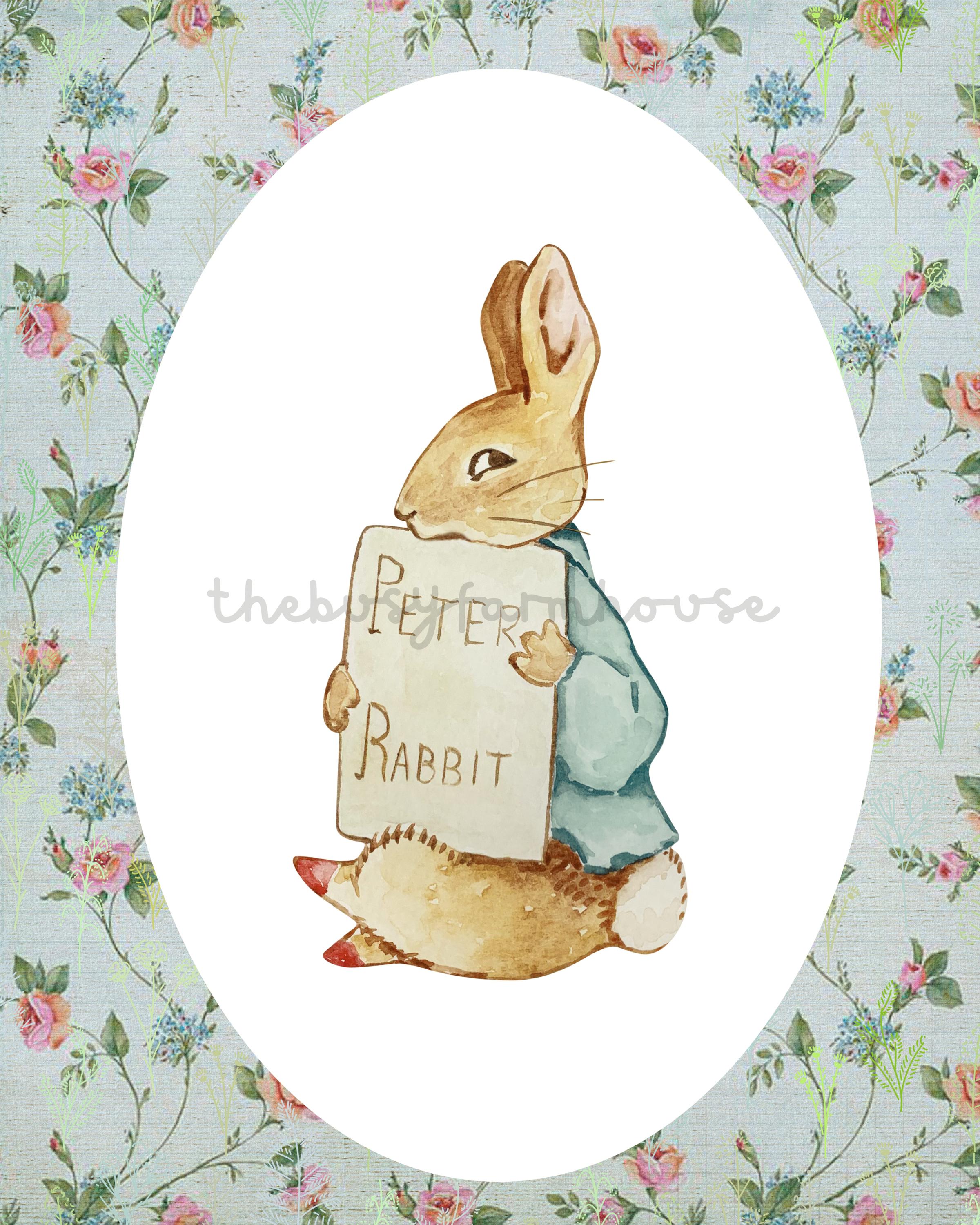 Vintage Rabbit 8x10 Nursery Prints (set of 4) - Printable - Etsy