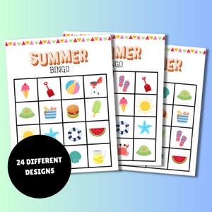 Zomerbingokaarten (set van 24) - afdrukbaar