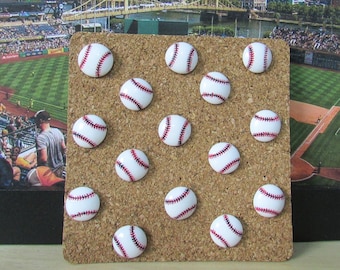 15 Baseball Push Pins, Christmas Gift Exchange, College Dorm Room Decor for Men, Baseball Mom Stocking Stuffers, Sport Office Decor