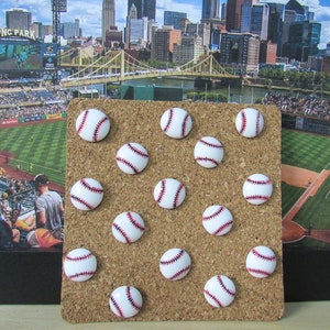 15 Baseball Push Pins, Athletic Dorm Room Sporty Bulletin Board, Coach Teacher Baseball Mom Gift Mix & Match Push Pins to Customize your Set