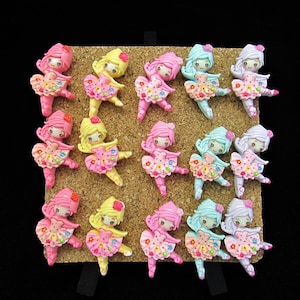 15 Ballerina Girls Push Pins, Ballet Dance Teacher Gift, Dancer Dorm Kawaii Bulletin Board, Mix & Match Push Pins to Customize your Set