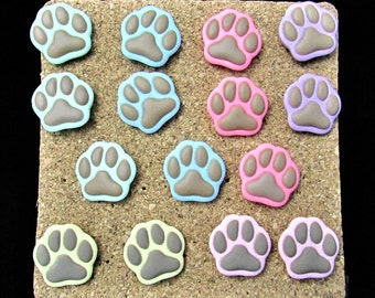 15 Paw Print Push Pins  Student Teacher Gift College Dorm Bulletin Board Decor Ideas Mix & Match Push Pins to Customize your Set