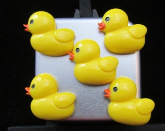 5 Yellow Duck Fridge Magnetsn Kawaii Magnets to Decorate White Boards, Lockers and Message Boards, Secret Santa Coworker Gift