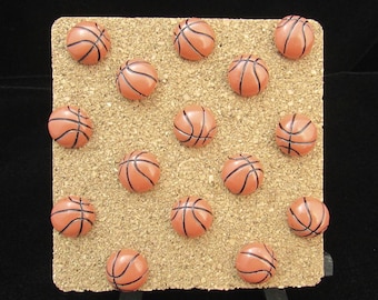 Basketball Push Pin Set of 15, Sport White Elephant Christmas Gift for Work Gift Exchange, Back to School Coach Stocking Stuffer