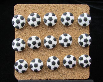 15 Soccer Ball Push Pins for Coach Appreciation Gift, Christmas Gift Exchange for Coworker, Stocking Stuffer for Soccer Dorm Room Decor