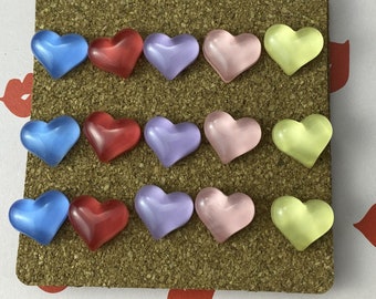 15 Colorful Heart Push Pins, Student Teacher Appreciation Gift, Dorm Room Bulletin Board Valentine Decoration Ideas, Kids Classroom Decor