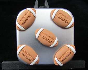 Football Magnets Set of 5 in Metal Gift Box, Sports Lover Gift for Coaches, Teachers and Students, Refrigerator Magnets Football Fan Gift