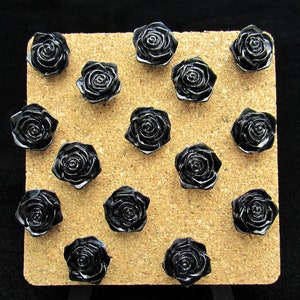 15 Black Rose Push Pins Mix & Match Push Pins to Customize your Set Student Teacher Gift Pretty Flower Bulletin Board Ideas