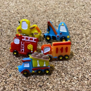 5 Construction Vehicle Lapel Pins with Butterfly Clasp for Boys Backpack