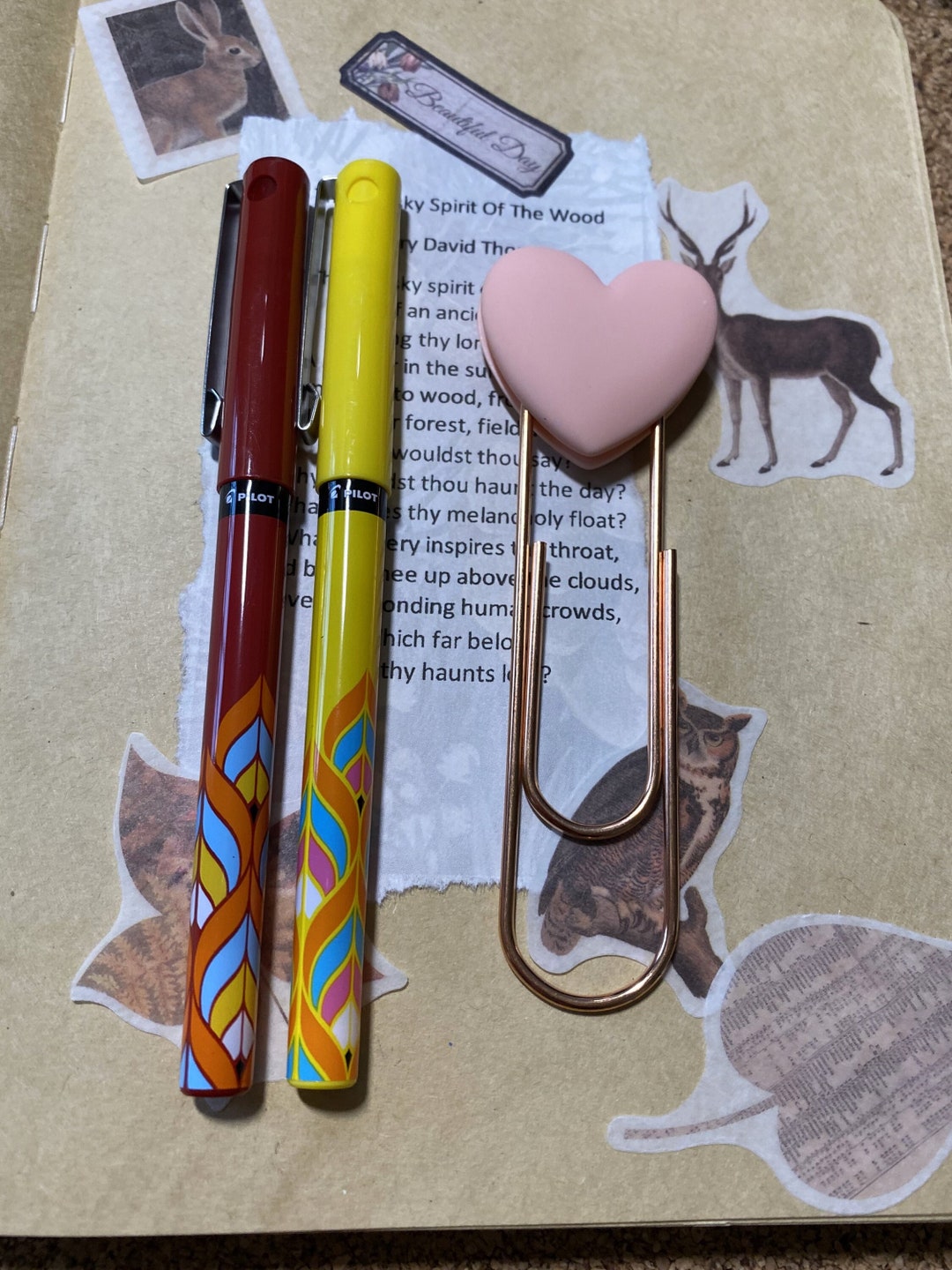 4 Inch Pink Heart Paper Clip, Bookmark for Student Teacher Book Lover