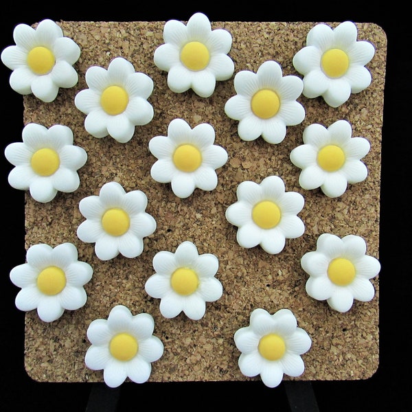 15 Cute Daisy Push Pins Mix & Match Push Pins to Customize your Set Cute Summer Office Supplies for Fun Workplace Decor Coworker Friend Gift