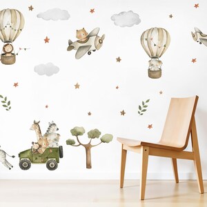 Nursery Safari Animals Decal, Jungle Wall Decal, Kids Room Decal ...