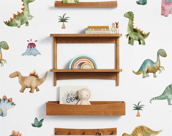 Watercolor Dinosaur Wall Decal, Jurassic Wall Sticker, Boy's Room Decor, Nursery Wall Decor, Dinosaur Wall Decor, Dino Wall Decal