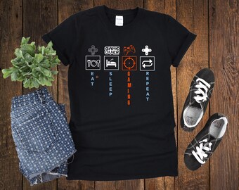 Eat Sleep Game Repeat, | Video Game Tshirt | Gaming Shirt | Stay Locked In | Gamers Shirt | Gamer Gift | Video Game Lover