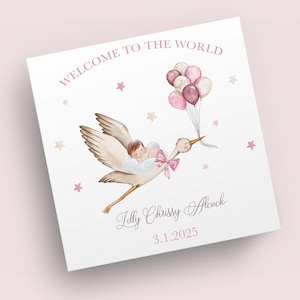 Personalised New Baby Girl Card | New Baby Card | Baby Girl Card | Welcome To The World Card | Card For New Baby | New Baby Gift