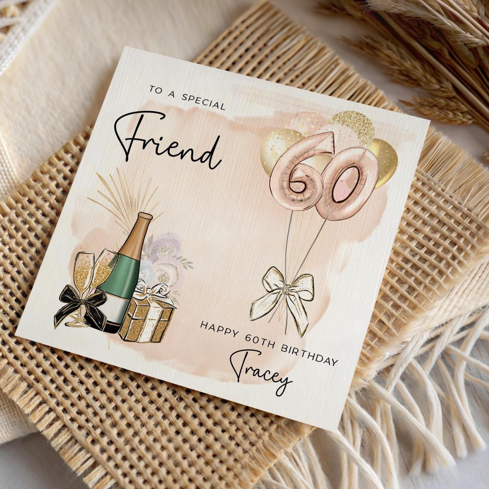 LissieLou Tarjeta De Decoración Para Tarta De Cumpleaños Con Purpurina