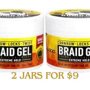 ganztägig lock BRAIDING GEL -starker Halt je 120ml -kommt mit 2 Gläsern je 5oz = 10oz