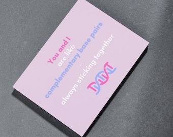 Funny Science Love Card: Nerdy Biology Gift (Digital Download)