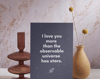Funny Science Love Card: Nerdy Universe Design (Digital Download)