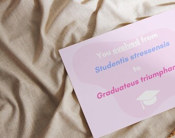 STEM Graduation. Funny Nerdy Science Digital Card. Biology Evolution. Instant Download