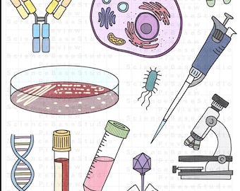 Biology Sticker Pack | 19 Lab Equipment Vinyl Decals