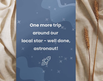 Funny Astrophysics Birthday Card: Space Lover Gift (PNG, PDF). Instant Download.