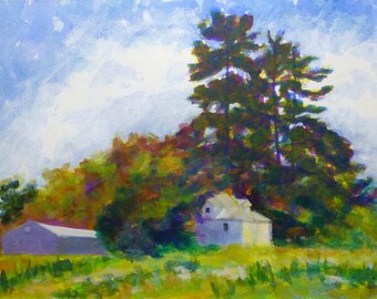 Original Acrylic Country Landscape 12x16 Painting