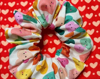 Rainbow Hearts Scrunchie/Valentine's Day Scrunchies