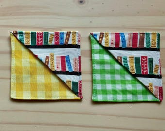 Corner bookmark, whimsical book shelf, fabric bookmark
