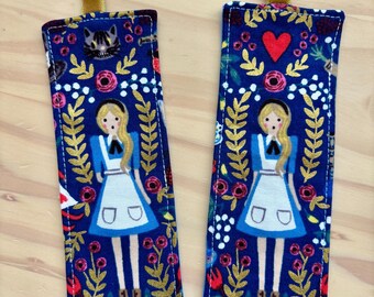 Rifle Paper Co. Alice in Wonderland fabric bookmark.