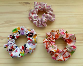 Gummy Bear Scrunchies, Disney Mickey/Minnie Sweet Treats Scrunchies, Sweet & Salty Snacks Scrunchies, Ice Cream Donut