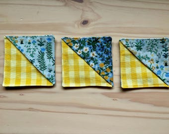 Floral corner bookmark, floral music note bookmark, Rifle Paper Co fabric bookmark