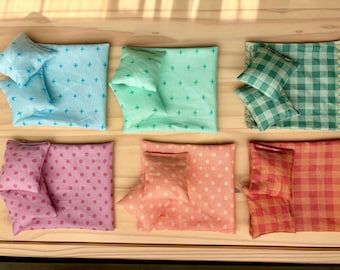 Maileg Mouse/dollhouse bedding, 1:12 scale, blanket and pillow set